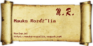 Mauks Rozália névjegykártya